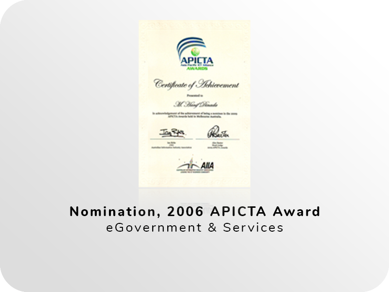 nomination 2006 apicta